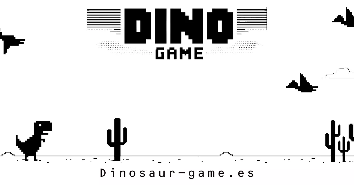 Captura del Dinosaur Game con el T-Rex saltando un cactus en el desierto
